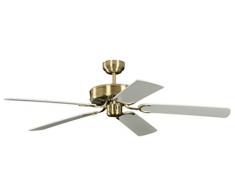Ventilador de techo Potkuri latón antiguo / blanco 132 cm