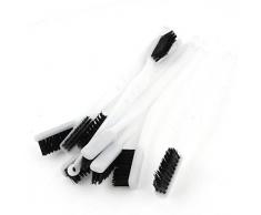 18 cm, longitud mango de plástico blanco de nailon de alambre cepillo de limpieza 10 piezas