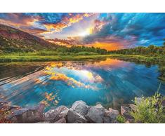 Komar 1 – XXL4 – 016 – 368 x 248 cm papel pintado de Daybreak Scenic – (4 unidades), color azul