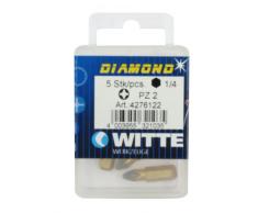 Witte 427612 - Puntas en cajita de plástico, largo 25 mm, tipo: PZ 2 DIAMOND (Puntas / Caja: 5)