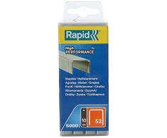Rapid 40303085 - Grapas (n° 53, 10 mm, galvanizadas, caja de plástico practicable de 5000 unidades)