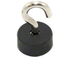 first4magnets f606rh -1 22 mm diámetro x 10 mm con recubrimiento de goma con texto en inglés de sujeción con M5 gancho para colgar 3,8 kg tirador