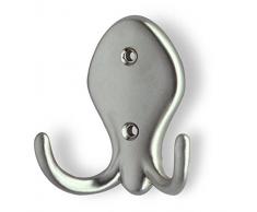 Hsi 509290 - Gancho para ropa, 75 x 70 x 30 mm, niquelado estera zamak,