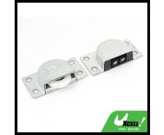 Metal Home armario armario puerta Catch Latch Set 2 piezas plata tono