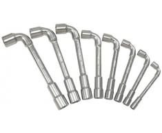 KS Tools 517.0452 - Pack de 8 piezas con llaves de pipa, en caja de cartón, curvadas 90° (tamaño: 8-24 mm)