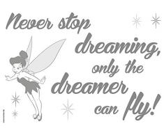 Komar Deco de pegatinas Never Stop Dreaming, 1 pieza, gris/negro, 14001h
