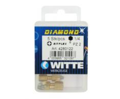 Witte 428012 - Puntas en cajita de plástico, largo 25 mm, tipo: PZ 2 DIAMOND FLEX (Puntas / Caja: 5)