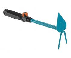 GARDENA Combisystem 8911-20 - Azadilla azada doble de 2 púas para mullir la tierra, forma puntiaguda, mango ergonómico, protección anticorrosión, ancho de trabajo 6 cm