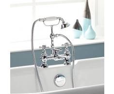 ENKI cromo grifo mezclador para bañera ducha baño tradicional victoriano Cruz BELGRAVIA