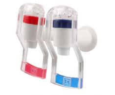 Sourcingmap a12013100ux0177 - Azul rojo 2 piezas dispensador de agua de plástico de tipo de empuje del grifo de reemplazo blanco