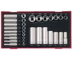 Tengtools TTAF32 - Juego de 32 vasos hexagonales 1/4 y 3/8 - serie regular y larga