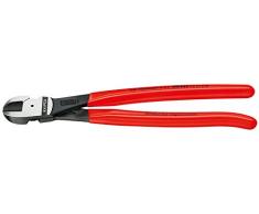 Knipex 74 91 250 - Cortador central tipo extra fuerte, recubiertos de plástico, 250 mm, negro atramentado
