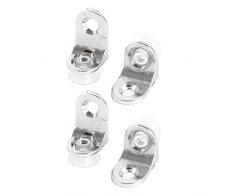 4 piezas estante de cristal de aleación con ventosa soporte compatible con platos de tono plateado