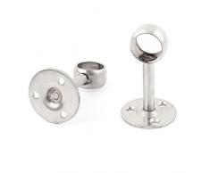 Sourcingmap – ® 20 mm Dia Tubo Armario para colgar la ropa barra soporte Socket 2pcs