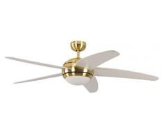 Ventilador de techo Melton latón / blanco con mando a distancia 132 cm