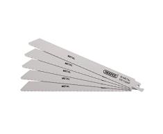 Draper 38593 - Hojas de sierra alternante bimetálicas para corte de metal, 225 mm, 24 tpi (paquete de 5)