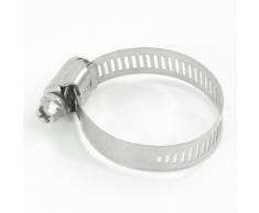 21-44mm tono plateado aro de acero inoxidable anillo ajustable tornillo para abrazadera de manguera