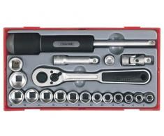 Tengtools TT3819 - Juego de vasos 3/8 de serie regular, métricos de 19 piezas