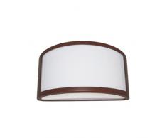 Aplique Umbe tipo abierto. Estructura de pressofusione de aluminio. Tratamiento anticorrosivo, barnizar a epoxi. Difusor de policarbonato opaco, reflector interno de aluminio. Apta para lámparas ad Incandescenza y a bajo ene