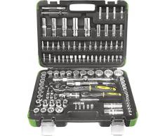 JBM 52979 Piezas con vasos 12 cantos en estuche, Negro, Set de 113