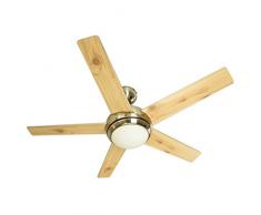 AireRyder Fresco Ventilador de techo con luz de AireRyder, con mando a distancia, 112 cm, carcasa níquel cepillado, aspas reversibles en colores plata/pino