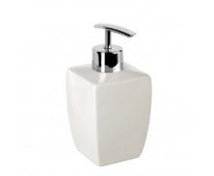 TATAY 6270200 - Colección Thai, Dosificador de jabón líquido de cerámica blanca y ABS cromado, 7.5 x 7.5 x 15 cm