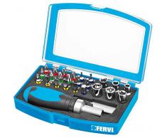 Fervi 403 - 0 Tenedores Inserta Compases, Set 26 Piezas, Cian / Negro