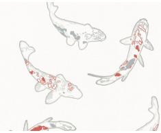 A.S. Création papel pintado Wallness gris rojo blanco 10,05 m x 0,53 m 806048