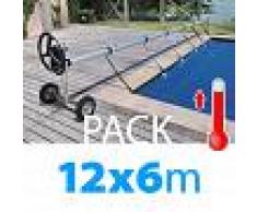 SCP POOL Pack manta térmica verano + enrollador piscinas 12x6 m