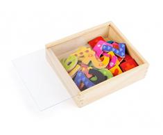 Small Foot 10731 - Números magnéticos en Caja de Madera, 40 números de 0 a 9 en un diseño Colorido, Aprendizaje de aritmética y promoción de la comprensión de los números