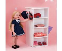 Olivias Little World - Cómoda con 3 Perchas, Mueble de muñeca 18 (Primary Products TD-0094A)
