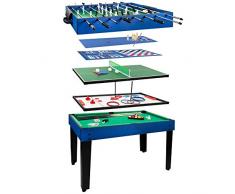 ColorBaby 45596 - Mesa multijuegos, Futbolín de madera, billar convertible, 12 juegos, para niños de 6 años, Juegos de mesa, Juegos de mesa adulto