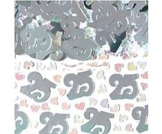 Amscan 9900839 14 g confeti metálico 25th Anniversary