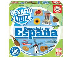 Educa Borrás Desafío Quiz Descubrir España, Juego de mesa familiar de 380 preguntas de historia, tradiciones, montañas, etc, a partir de 6 años, color variado (18217) , color/modelo surtido