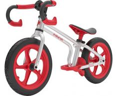 Chillafish Fixie Fixed Gear-Bicicleta de Equilibrio con reposapiés Integrado, Freno de pie y neumáticos de Goma sin Aire, Color Rojo, Unisex bebé, Rosso, 2-5 Años
