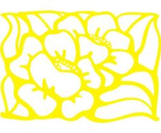 INDIGOS Pegatinas de pared e154 maravillosas hojas con flores 80 x 55 cm - amarillo vinilo 80 x 55 x 1 cm