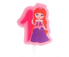 Dekora- Vela de Cumpleaños 2D de Princesa para Tartas Infantiles - Numero 1 (345261)