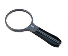 Carson Split Handle Lupa de mango separable y manos libres, aumento de 2x, con lente de punto de 3.5x y luz LED