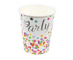 Folat B.V. Nuevo Taza Confeti Party, 8 Unidades, 250 ml