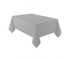 amscan- Mantel de plástico gris, liso, Color (9915405-215)