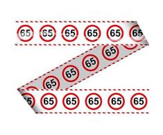 Folat Cinta de Seguridad para Fiestas de cumpleaños (15 m), diseño con número 65