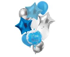 Folat 66973 Juego Its a Boy (Es Un Chico) Azul-Decoracion Revelación de Género, Bebe Niño Pancarta, Gender Reveal Globos de Fiesta para Baby Shower para Niños, color