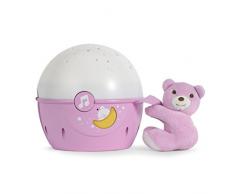 Chicco - Proyector Next2stars con 3 intensidades de luz y música, enganche universal, color rosa