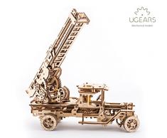 UGEARS Camión de Bomberos 3D Puzzle de Madera Kit de Construcción Sin Pegamento para Niños y Adultos