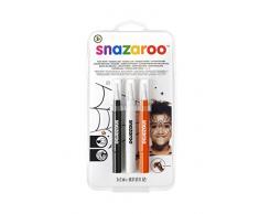 Snazaroo Set de 3 Rotuladores de Maquillaje Halloween, color negro, blanco, naranja , color/modelo surtido