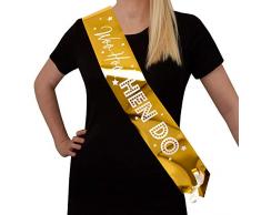 Neviti 776179 Woo Hoo - Banda para despedida de soltera (4 unidades, 159 x 10 x 1,8 cm), color dorado