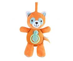 Chicco Carillón Panda Rojo, Juguete para Carrito o Cuna, para Bebés a Partir de 0 Meses, Tejido Suave de Terciopelo, Correa Práctica, Melodía Estrellita Dónde Estás, Embalaje de Plástico Reciclado