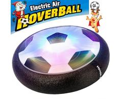 AMENON HOVER1 Kids Air Power Soccer Niños Niñas Deportes Niños Juguetes Entrenamiento Fútbol Interior Exterior Disco Hover Bola Juego con Espuma Parachoques LED Luces, Negro o Blanco