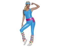 Rubies Disfraz Barbie deportista para mujer, Jumpsuit, calentadores, Cinturón y Diadema. Oficial Mattel, para Navidad, Carnaval, Halloween, Despedidas de soltera, Fiestas, Cumpleaños