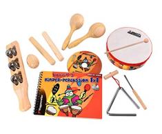 Voggenreiter Voggys Kinder-Percussion-Set Instrumento musical de juguete Tambor, Maracas, Triángulo - Juguetes musicales (Instrumento musical de juguete, Tambor, Maracas, Triángulo, 3 año(s), Niño/niña, Madera, Madera)